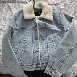 Denim/sherpa jacket